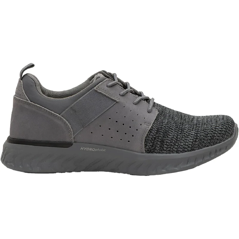 Men's Ara Stoughton Grey Knit/Nubuck Lightweight Tennis Sneaker Look  