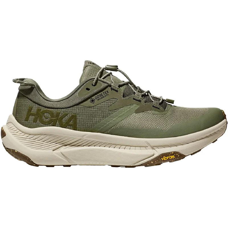 Men's Hoka Transport GTX Slate/Oat Milk Mesh Athleisure Derby Style  