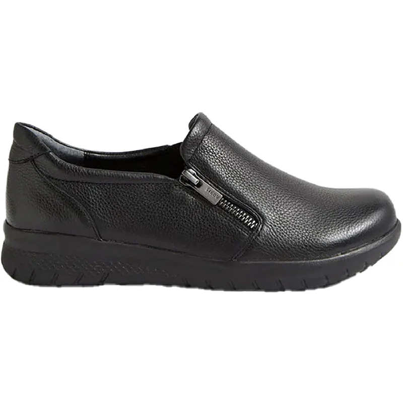 Ziera Women's Senan Black Tumble Leather Dressy Chelsea Boot Style 