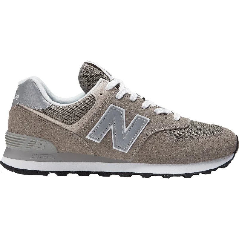 Men's New Balance ML574EVG Grey Suede Striped Shoe Style  
