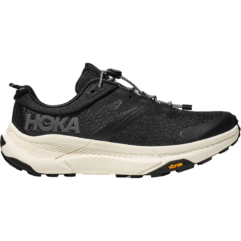 Women's Hoka Transport Black/Alabaster Mesh Monochromatic Shoe Look  