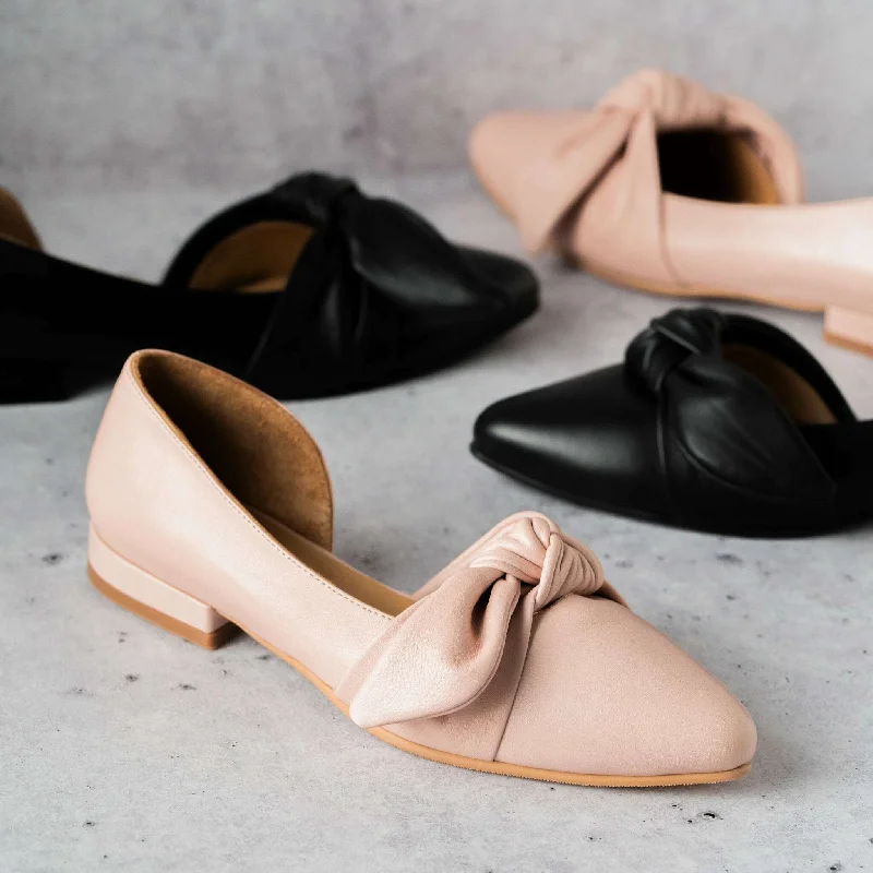 Bueno - Ivory - Black or Pale Pink Leather Tailored Oxford Style 