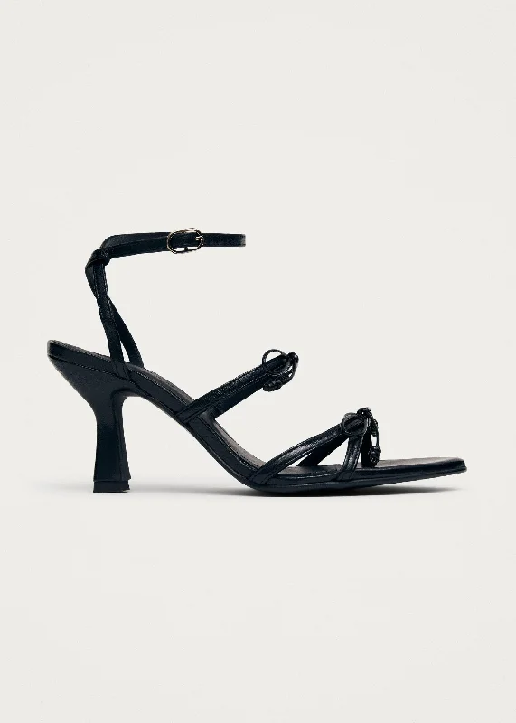 Malia Black Leather Sandals Neon - Accent Sneaker Look  