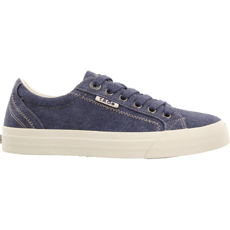 Women's Taos Plim Soul Blue Washed Canvas Brogue Oxford Aesthetic 
