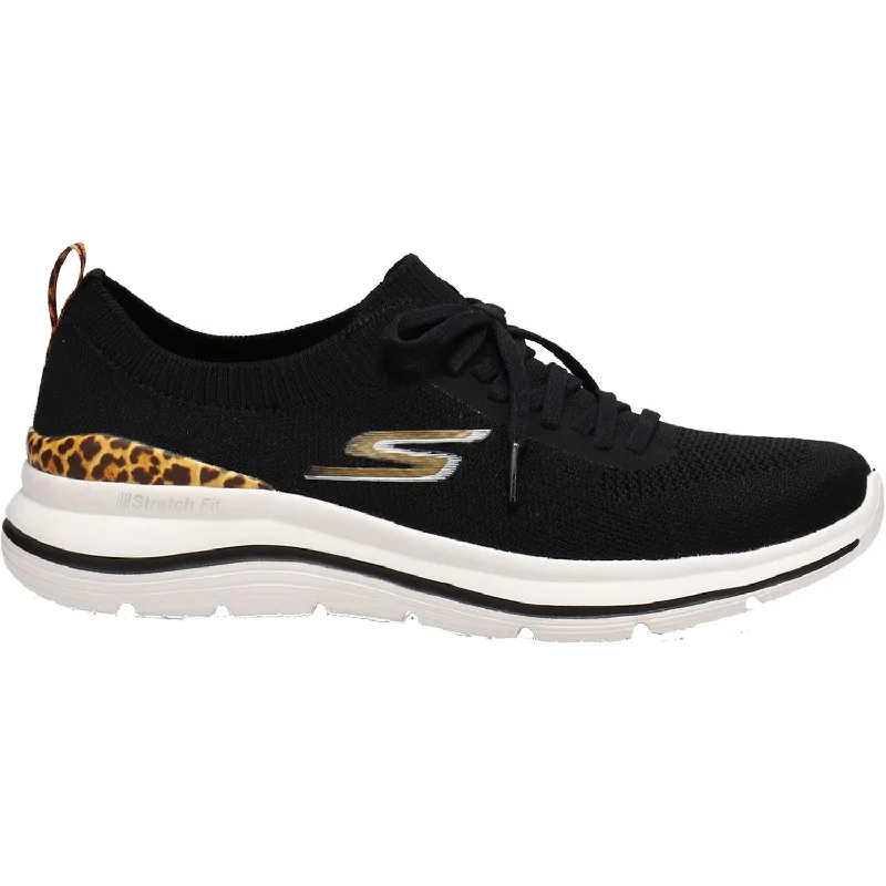 Women's Skechers GOwalk Stretch Fit Leopard Zone Black/Leopard Knit Fabric Smart - Shoe Functionality Style Women's Skechers GOwalk Stretch Fit Leopard Zone Black/Leopard Knit Fabric Smart - Shoe Functionality Style