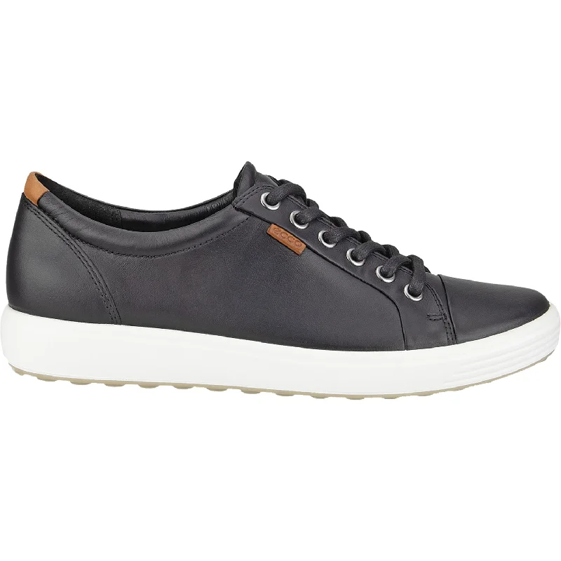 Women's Ecco Soft 7 Sneaker Black Leather Hip - Hop Sneaker Style  