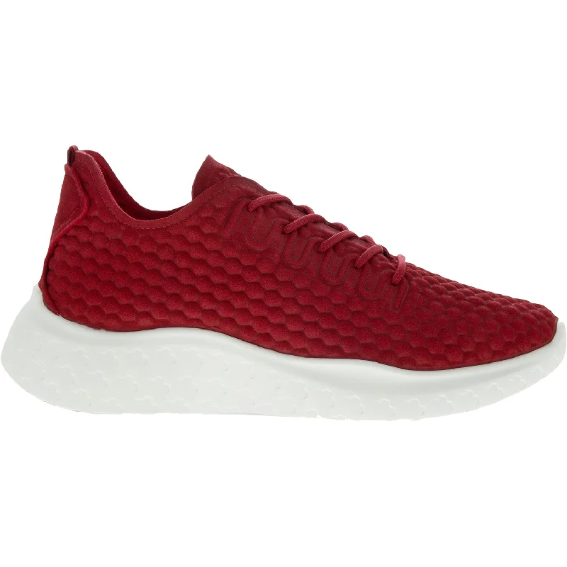 Women's Ecco Therap Lace Chili Red Leather Chunky Platform Sneaker Style  