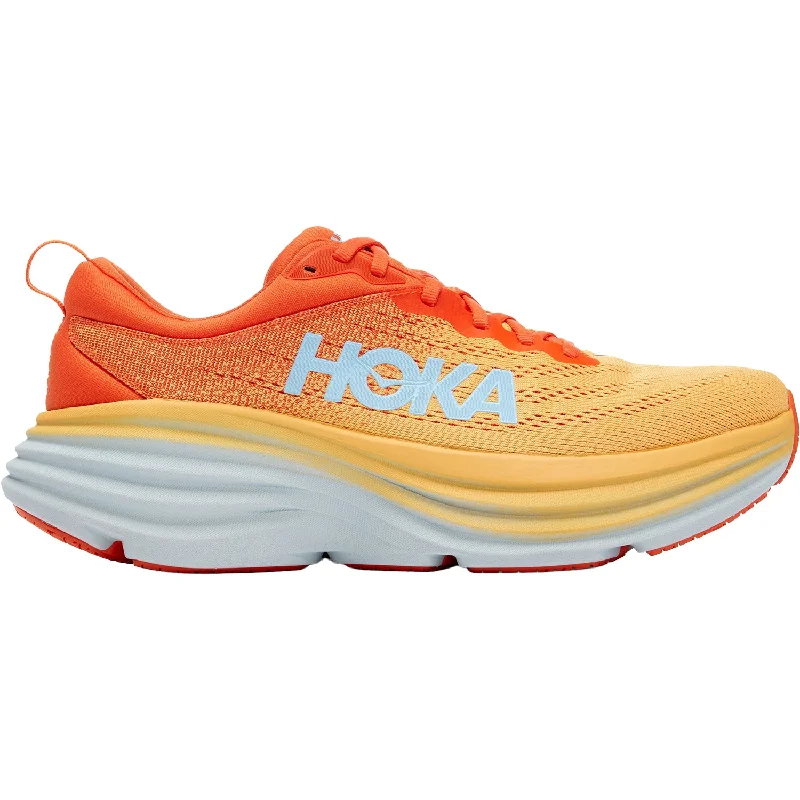 Men's Hoka Bondi 8 Puffin's Bill/Amber Yellow Mesh Tassel Driving Shoe Look 