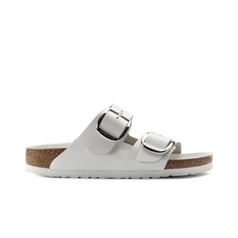Birkenstock Arizona Big Buckle - White Leather Neon - Accent Sneaker Look  