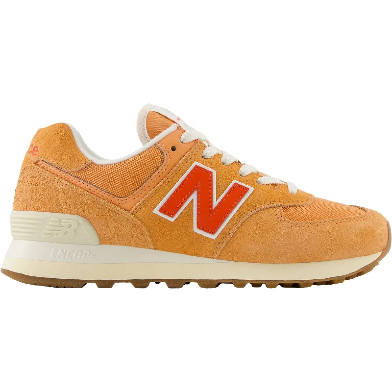 Women's New Balance WL574GO2 Copper/Neo Flame/Sea Salt Suede Glow - in - the - Dark Shoe Design Women's New Balance WL574GO2 Copper/Neo Flame/Sea Salt Suede Glow - in - the - Dark Shoe Design