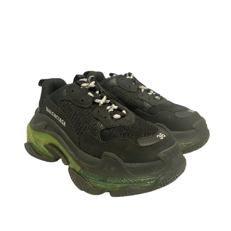 BALENCIAGA/Low-Sneakers/US 6/Cotton/BLK/Triple S Tailored Oxford Style 