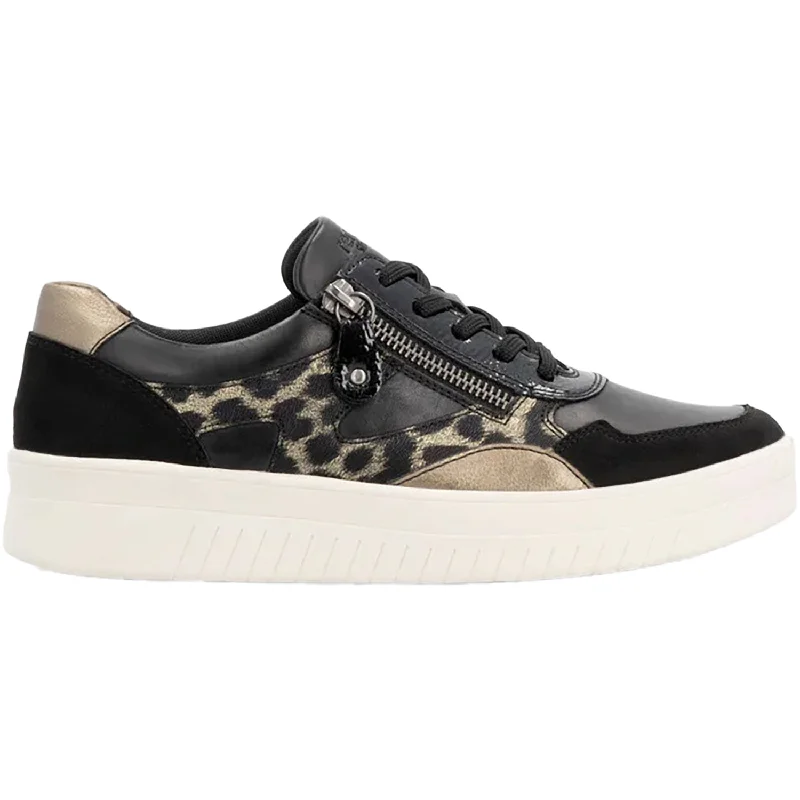 Women's Remonte D0J04-03 Schwarz/Bronze Synthetic Neon - Accent Sneaker Look  