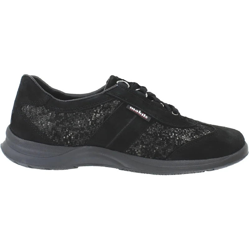Women's Mephisto Liria Black Bucksoft Nubuck Comfortable Derby Style  