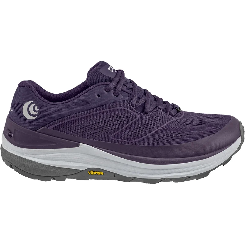 Women's Topo Ultraventure 2 Purple/Grey Mesh Checkered Shoe Pattern Look  