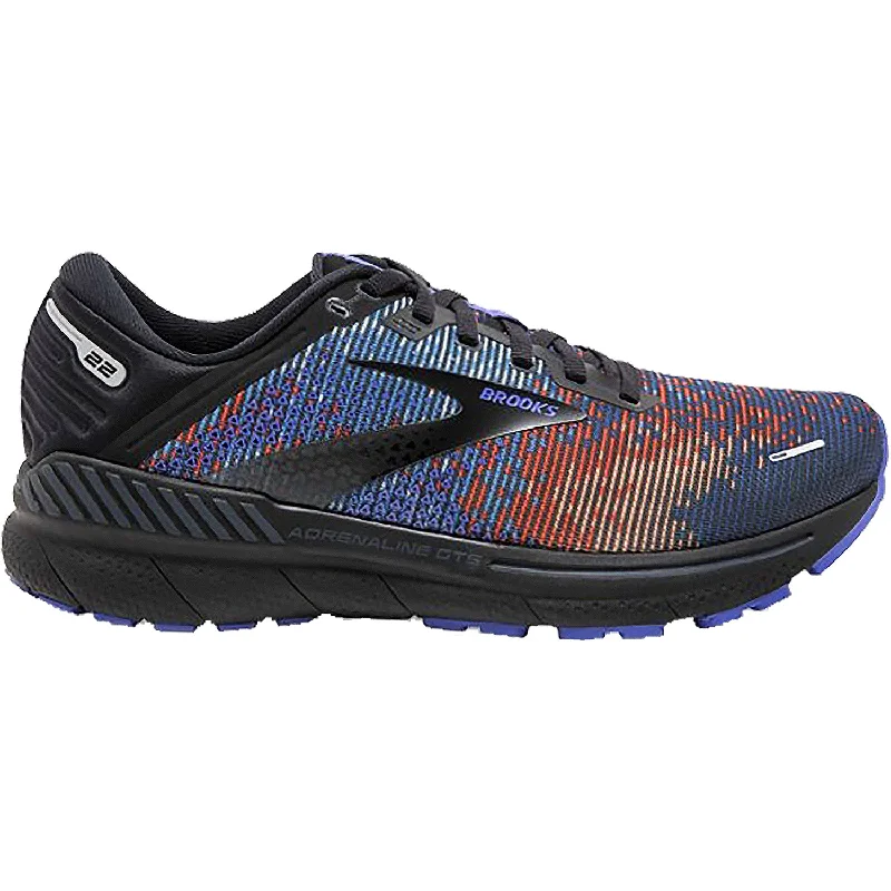 Men's Brooks Adrenaline GTS 22 Royal Blue/Black/Grey Mesh Quilted Shoe Design  