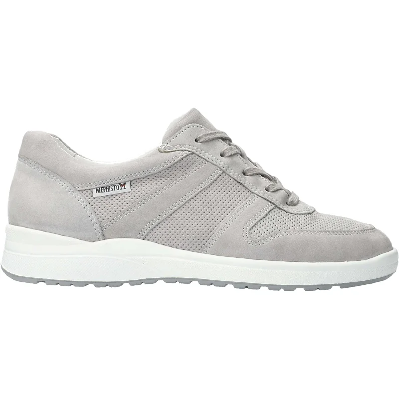 Women's Mephisto Rebeca Perf Light Grey Nubuck Leather Driving Shoe Style  