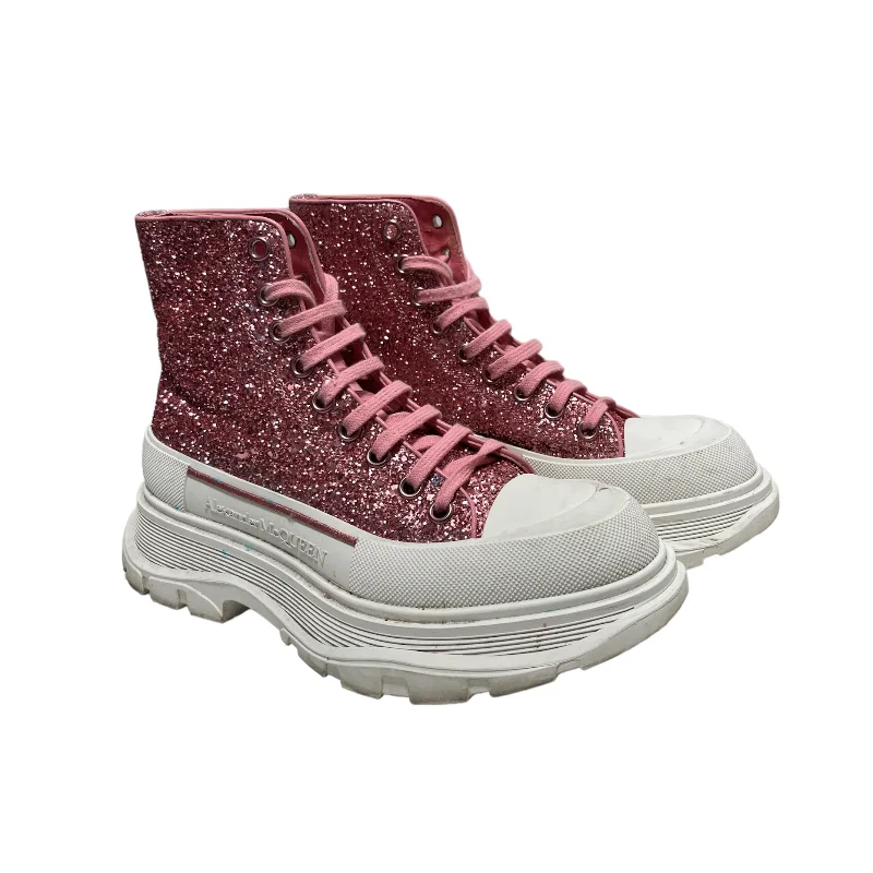 Alexander McQueen/Hi-Sneakers/EU 39/Glitter/PNK/TRED SLICK GLITTER HIGH TOPS Tassel Driving Shoe Look Alexander McQueen/Hi-Sneakers/EU 39/Glitter/PNK/TRED SLICK GLITTER HIGH TOPS Tassel Driving Shoe Look
