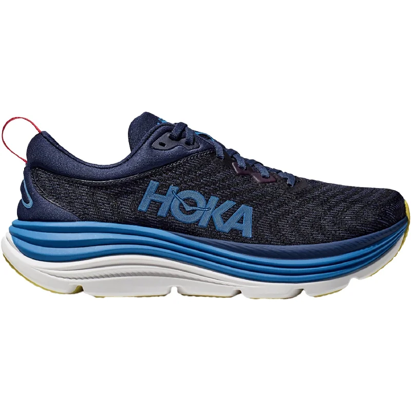 Men's Hoka Gaviota 5 BellWether Blue/Evening Sky Mesh Art Deco - Inspired Shoe Look  