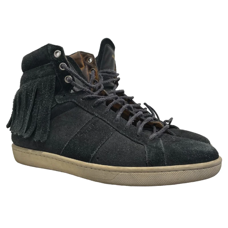 SAINT LAURENT/Hi-Sneakers/EU 39/Suede/BLK/FRINGE Smart - Shoe Functionality Style  