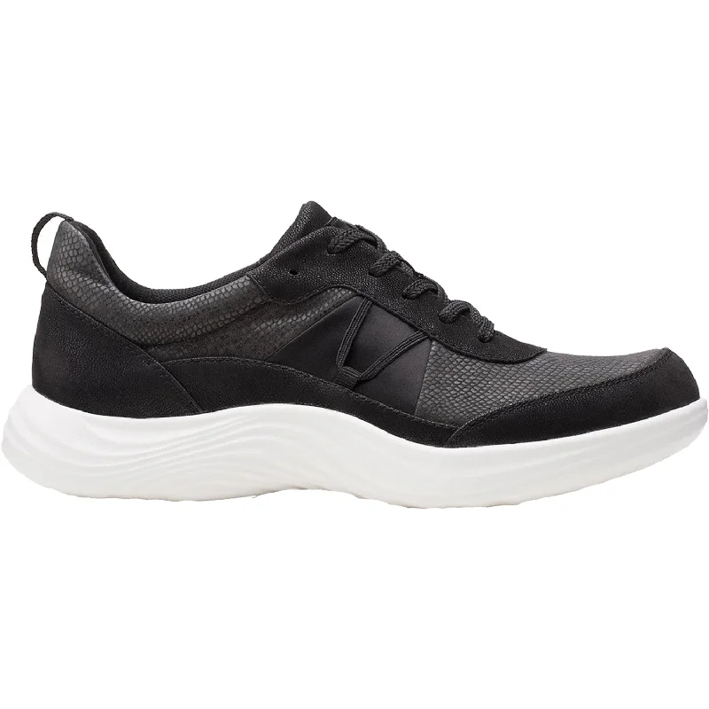 Women's Clarks Cloudsteppers Lulu Walk Black Fabric Paisley Print Shoe Design  