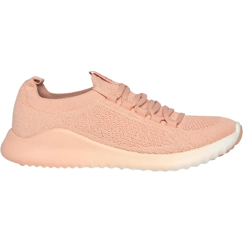 Women's Aetrex Carly Light Pink Stretchy Knit Fabric Two - Tone Shoe Design  