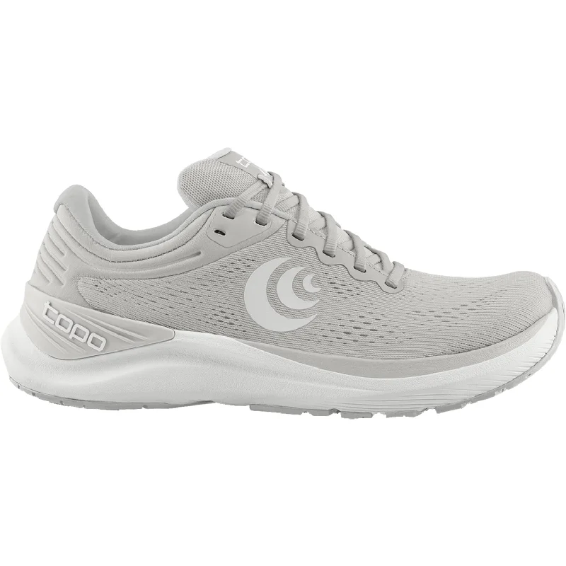 Women's Topo Ultrafly 4 Grey Mesh Metallic Trim Shoe Design  