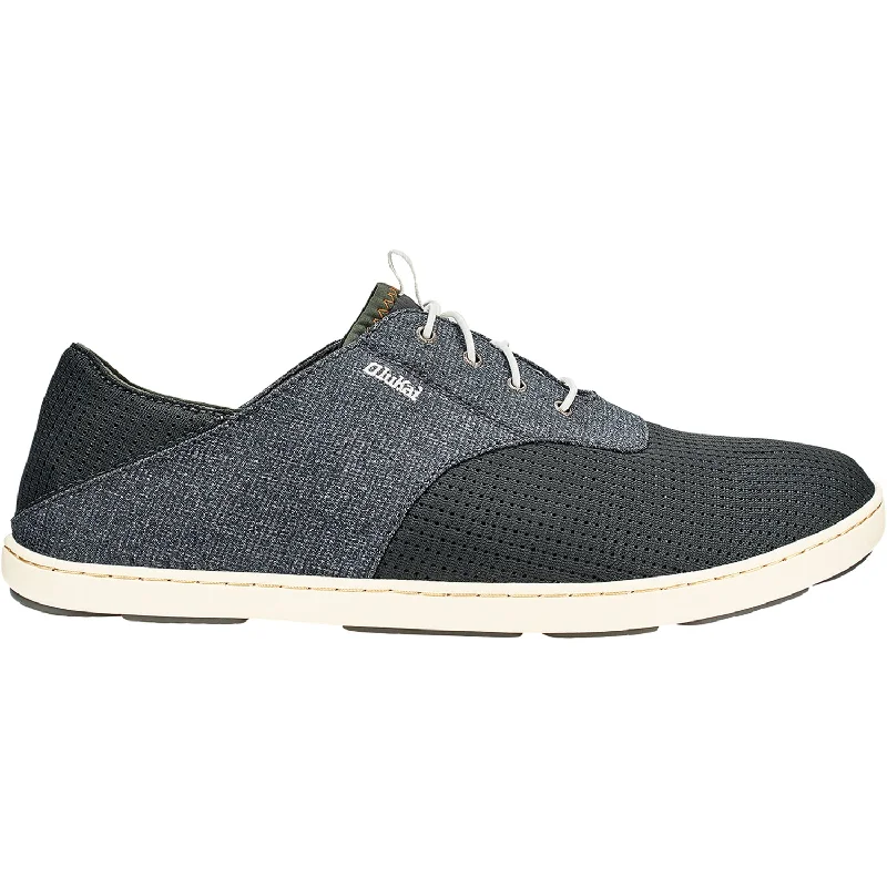 Men's OluKai Nohea Moku Dark Shadow/Dark Shadow Canvas/Mesh Tailored Oxford Style 