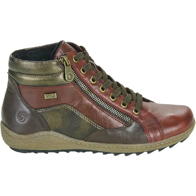 Women's Remonte R1458-35 Liv Vino/Havanna/Vino Leather Tech - Inspired Sneaker Look Women's Remonte R1458-35 Liv Vino/Havanna/Vino Leather Tech - Inspired Sneaker Look