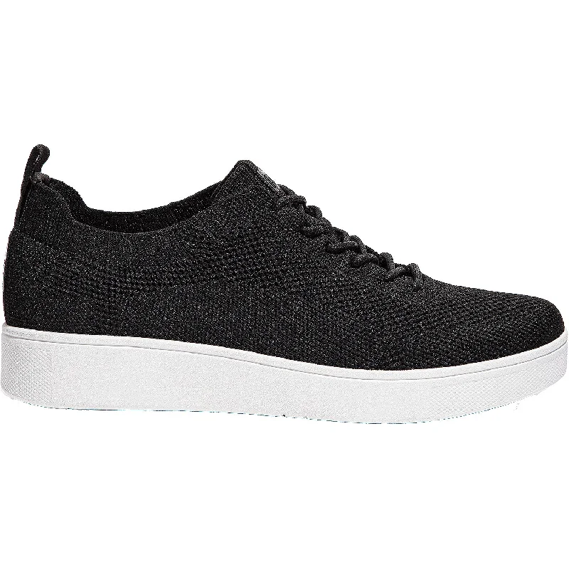 Women's FitFlop Rally Tonal Sneaker Black Synthetic Leather Driving Shoe Style  