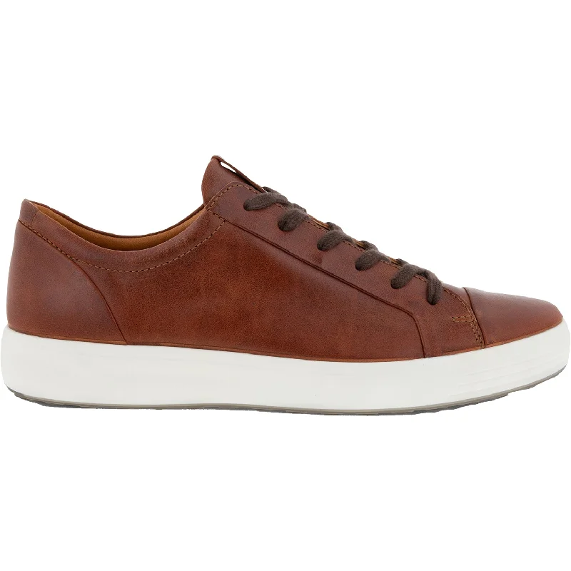 Men's Ecco Soft 7 City Sneaker Cognac Leather British Gentleman Oxford Style  