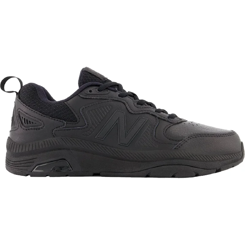 Women's New Balance WX857AB3 Black Leather Casual Loafer Style          