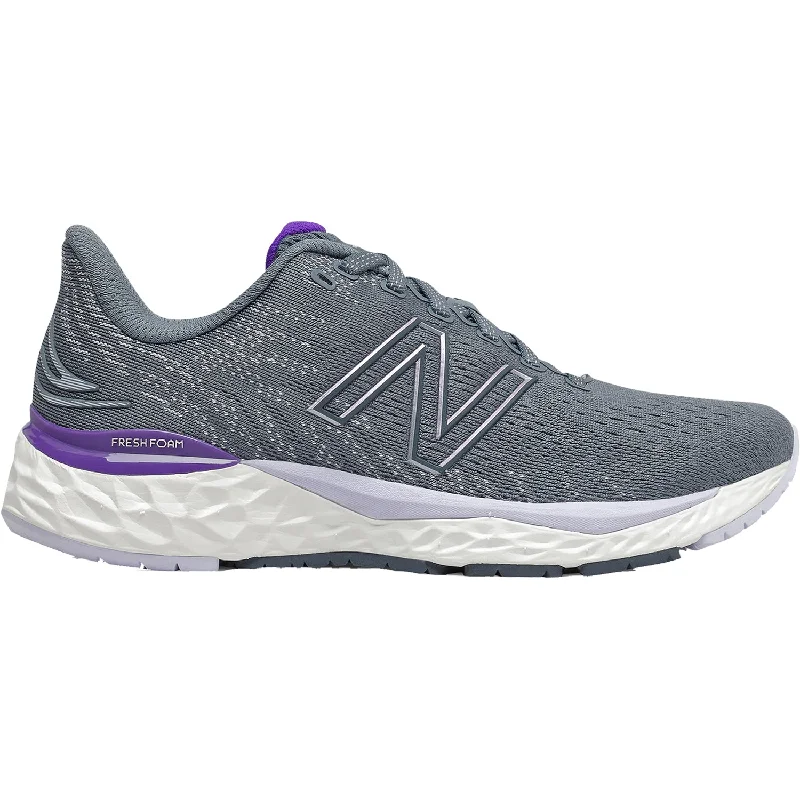 Women's New Balance Fresh Foam W880D11 Ocean Grey/Deep Violet Mesh Leather Driving Shoe Style Women's New Balance Fresh Foam W880D11 Ocean Grey/Deep Violet Mesh Leather Driving Shoe Style