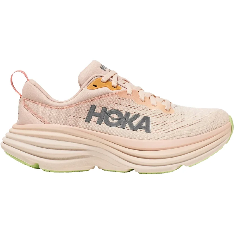 Women's Hoka Bondi 8 Cream/Vanilla Mesh Moccasin Soft - Sole Style  