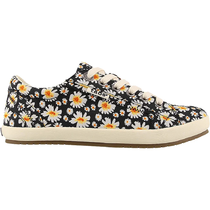 Women's Taos Star Black Daisy Canvas Tailored Oxford Style 