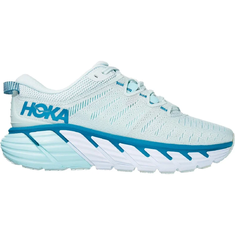 Women's Hoka One One Gaviota 3 Morning Mist/Blue Tint Mesh Sustainable Shoe Design  