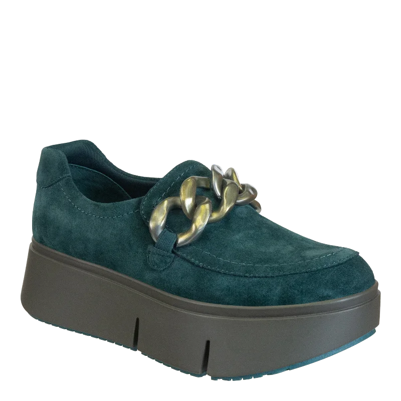 NAKED FEET - PRINCETON in EMERALD Platform Sneakers Elastic - Sided Chelsea Look  