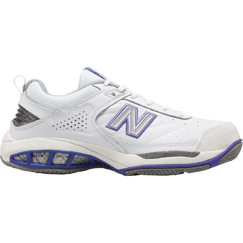 Women's New Balance WC806W White Leather Sustainable Shoe Design  