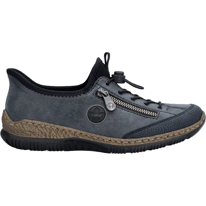 Women's Rieker N3267-14 Pazifik/Atlantic/Schwarz Synthetic Athleisure Derby Style  