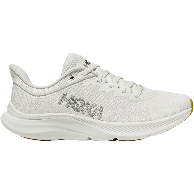 Women's Hoka Solimar White/White Mesh Paisley Print Shoe Design  