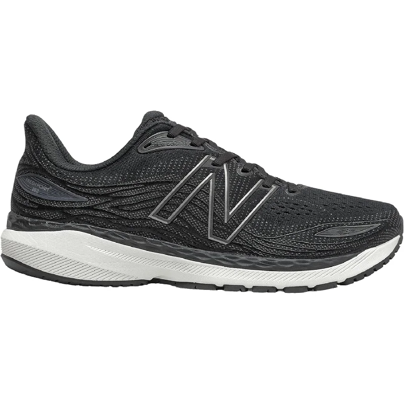 Men's New Balance Fresh Foam M860M12 Black/White Mesh Two - Tone Shoe Design  