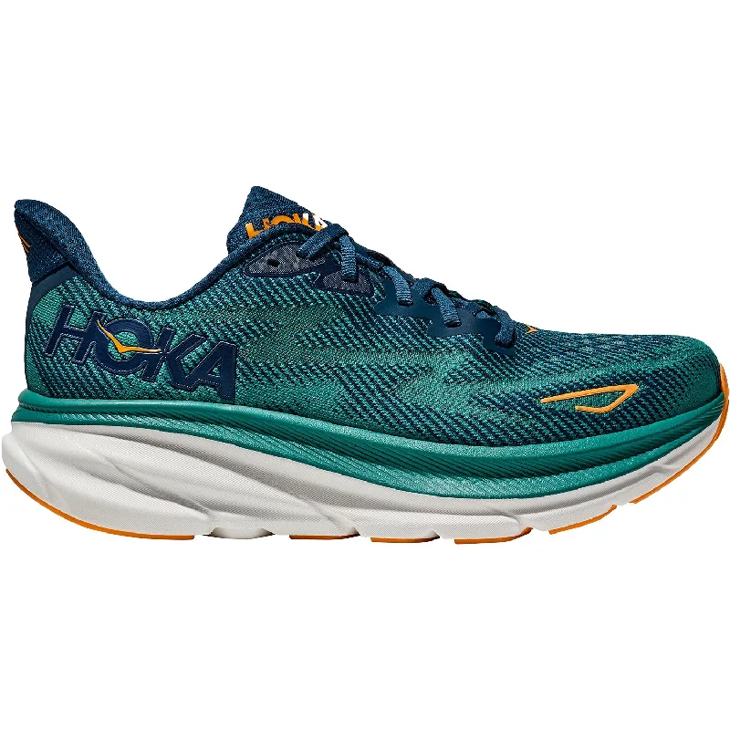 Men's Hoka Clifton 9 Midnight/Oceanic Mesh Rubber - Sole Plimsoll Look  