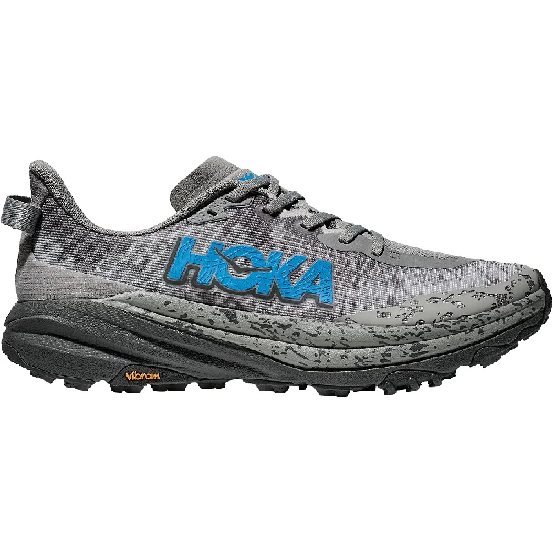 Men's Hoka Speedgoat 6 Galactic Grey/Hoka Blue Synthetic Quilted Shoe Design  