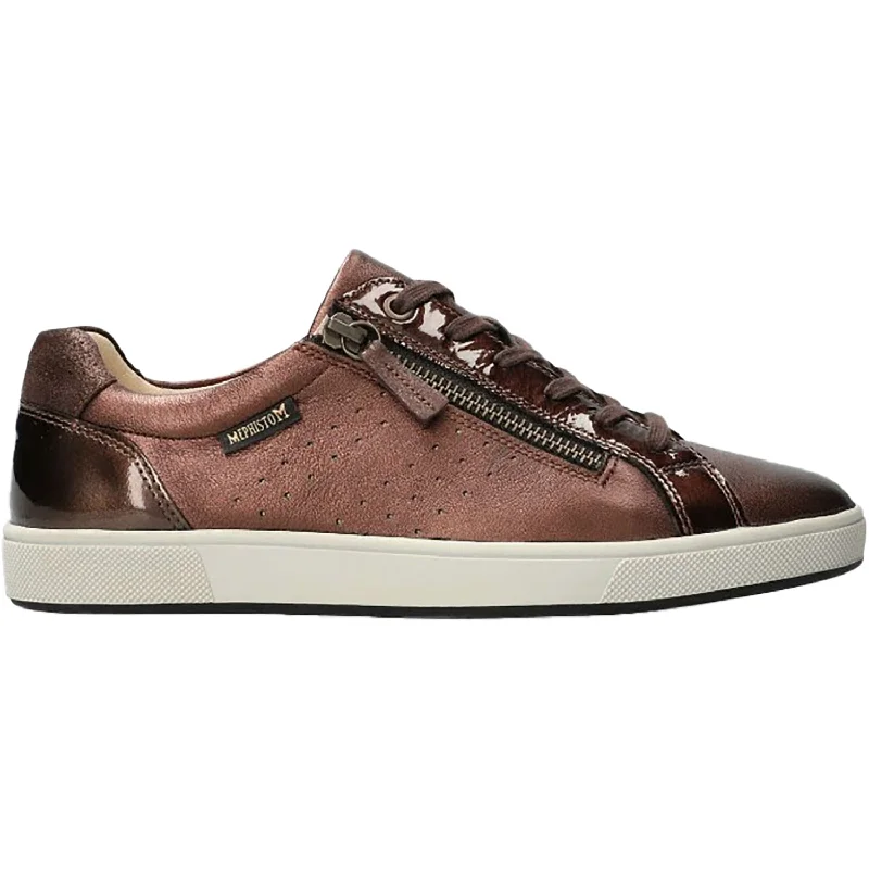 Women's Mephisto Nikita 1 Bronze Charm Grained Leather Tailored Oxford Style 