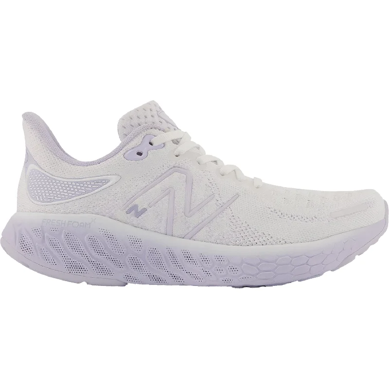 Women's New Balance Fresh Foam X W1080W12 White/Libra/Violet Haze Mesh Athleisure Derby Style Women's New Balance Fresh Foam X W1080W12 White/Libra/Violet Haze Mesh Athleisure Derby Style