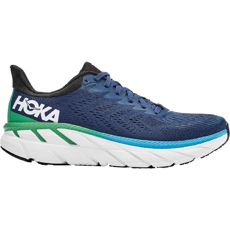 Men's Hoka One One Clifton 7 Moonlit Ocean/Anthracite Mesh Quick - Dry Hiking Shoe Style Men's Hoka One One Clifton 7 Moonlit Ocean/Anthracite Mesh Quick - Dry Hiking Shoe Style