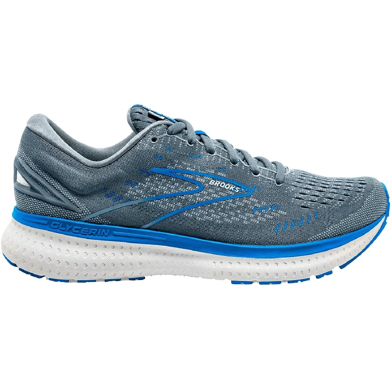Men's Brooks Glycerin 19 Quarry/Grey/Dark Blue Mesh Moccasin Soft - Sole Style  
