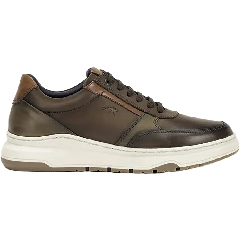 Men's Fluchos Lotus Cafe Leather Retro Plimsoll Style  
