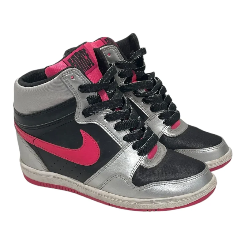 NIKE/Hi-Sneakers/US 7/Silver/WMNS FORCE SKY HIGH/629746-006 Ivy League Loafer Look 