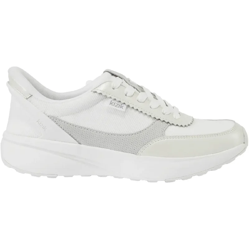 Women's Kizik Paris Metallic White Leather Hemp - Material Shoe Style  