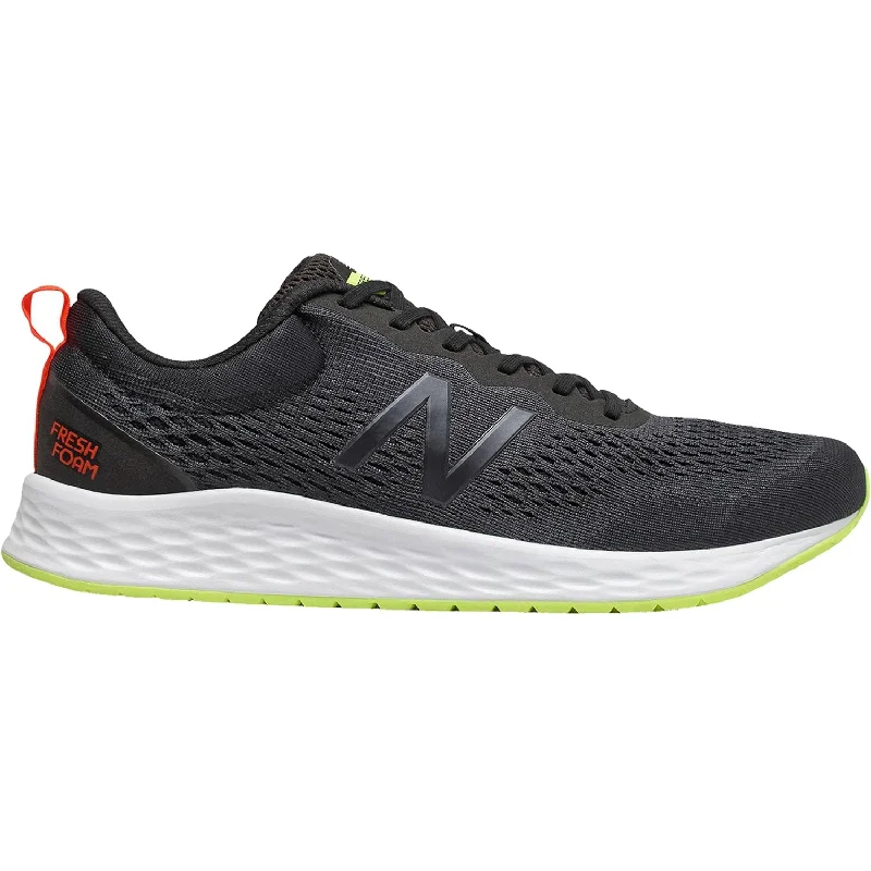 Men's New Balance Fresh Foam Arishi MARISCH3 Black/Sulphur Yellow/Ginger/Lemon Slush Mesh Neon - Accent Sneaker Look  